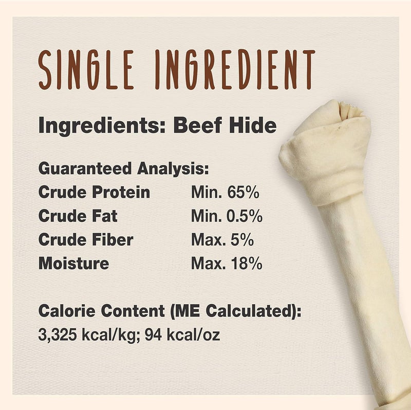 Cadet Premium Grade Beef Hide for Dogs LongLasting Rawhide Knotted Bones SingleIngredient Dog Chews 13Inch 1 Count - Image 3