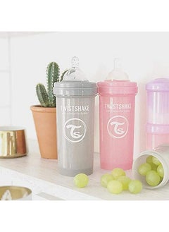 تويست شيك زجاجات Twistshake المضادة للمغص للأطفال - زجاجات فاخرة بسعة 260 مل/8 أونصة مع حاوية تخزين حليب سعة 100 مل لتجربة رضاعة مريحة لرعاية الطفل - وردي فاتح  - Image 5