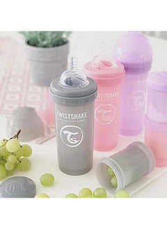 تويست شيك زجاجات Twistshake المضادة للمغص للأطفال - زجاجات فاخرة بسعة 260 مل/8 أونصة مع حاوية تخزين حليب سعة 100 مل لتجربة رضاعة مريحة لرعاية الطفل - وردي فاتح  - Image 4