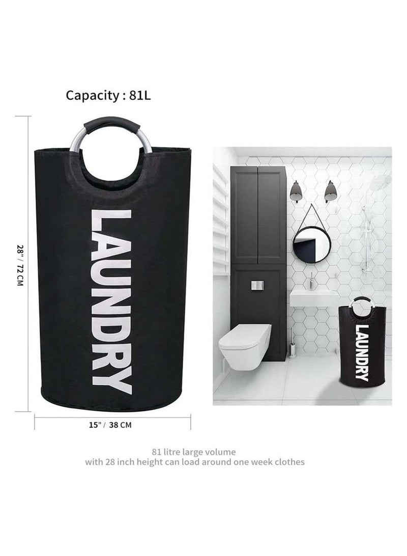 Large Capacity Collapsible Laundry Hamper(Black)  - Image 2