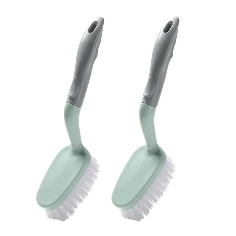 Long Handle Bathroom Floor Brush And Bathtub Scrub Brush Set 2Pcs Non Slip Grip Stiff Bristles For Tile Cleaning - Image 2