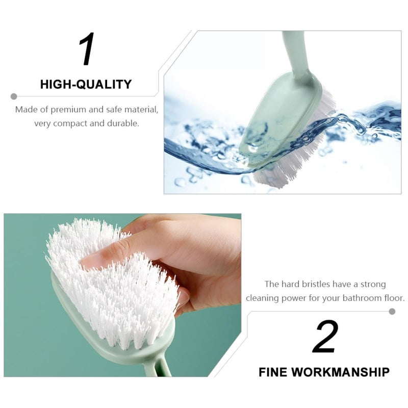 Long Handle Bathroom Floor Brush And Bathtub Scrub Brush Set 2Pcs Non Slip Grip Stiff Bristles For Tile Cleaning - Image 5