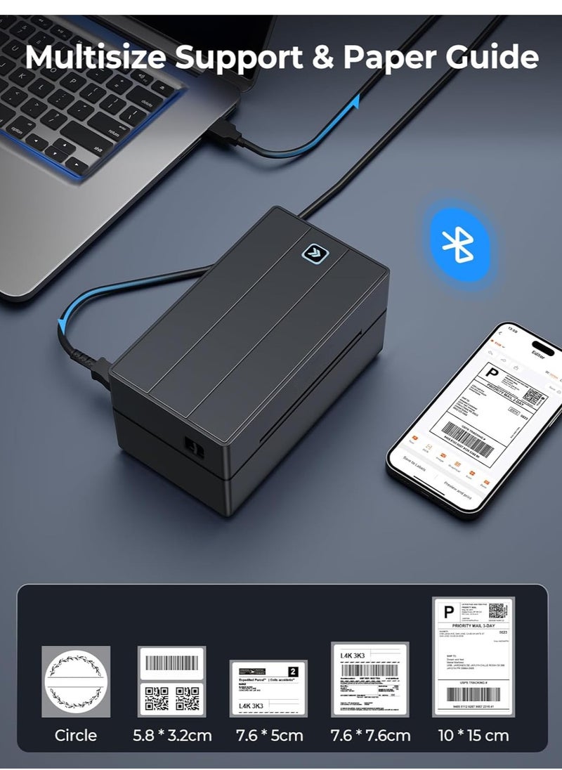 Generic - wireless thermal printer for printing all types of labels in all shapes - circular, rectangular, and square. It works wirelessly via Bluetooth through a mobile application or via USB. It works with all Android,  ios , and Windows devices. - Image 1