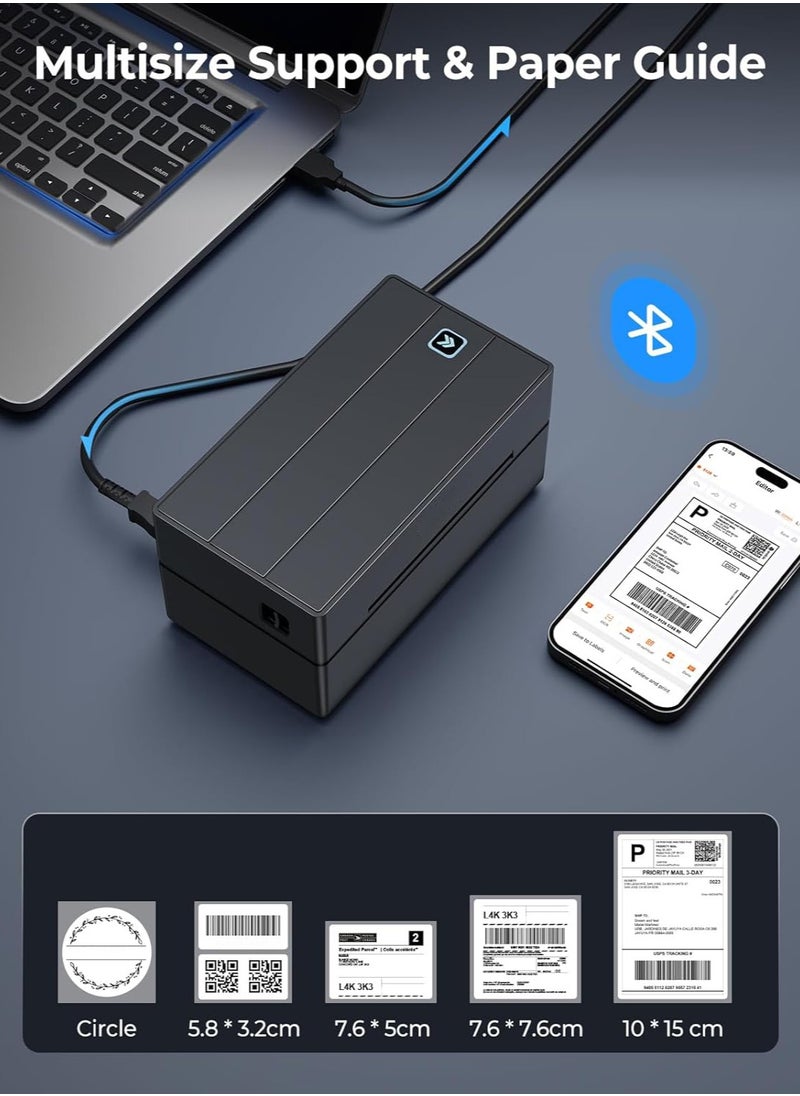 Generic - wireless thermal printer for printing all types of labels in all shapes - circular, rectangular, and square. It works wirelessly via Bluetooth through a mobile application or via USB. It works with all Android,  ios , and Windows devices. - Image 1