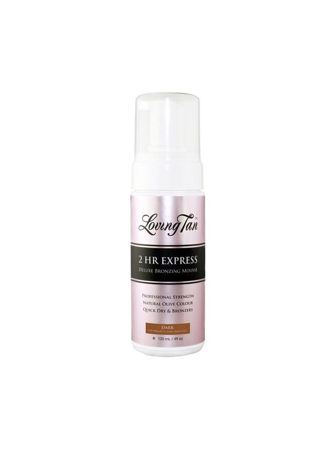 Loving Tan 2 HR Express Self Tanning Mousse, Dark - Streak Free, Natural, Professional Quality - 5+ Sunless Self Tanner Applications per Bottle, Cruelty Free, Naturally Derived DHA - 4 FL Oz - Image 1