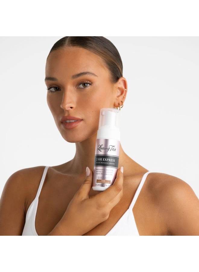 Loving Tan 2 HR Express Self Tanning Mousse, Dark - Streak Free, Natural, Professional Quality - 5+ Sunless Self Tanner Applications per Bottle, Cruelty Free, Naturally Derived DHA - 4 FL Oz - Image 2