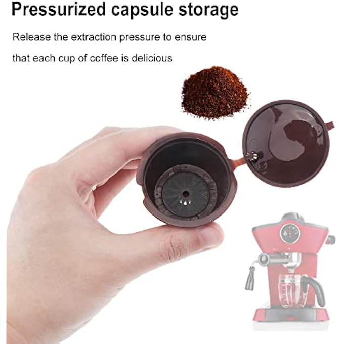 TQEONKL Reusable Coffee Capsule For Nescafe Dolce Gusto Brewers 6 Pack Refillable Colorful Coffee Capsule Filter With Cleaning Brush And Measuring Spoon - Image 5