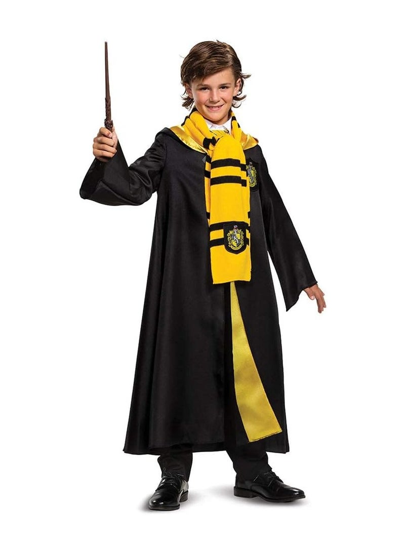 YelaJoy Compatible for 6 Piece Harry Potter COS Performing Set, Harry Potter Hufflepuff Deluxe Robe Childs Costume with Wand Tie Scarf,Costume for Harry Potter Fans Cosplay Gifts Accessory-XL  - Image 2