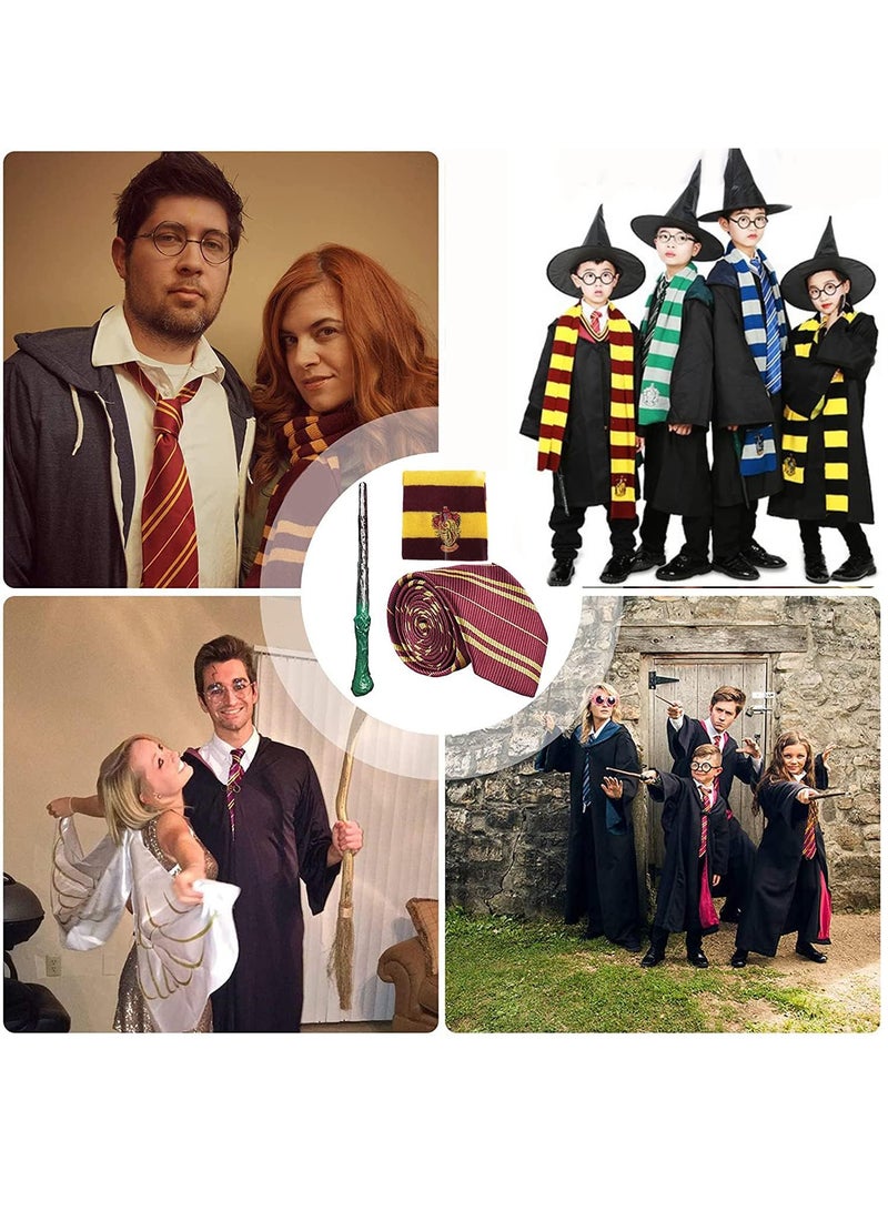 YelaJoy Compatible for 6 Piece Harry Potter COS Performing Set, Harry Potter Hufflepuff Deluxe Robe Childs Costume with Wand Tie Scarf,Costume for Harry Potter Fans Cosplay Gifts Accessory-XL  - Image 3