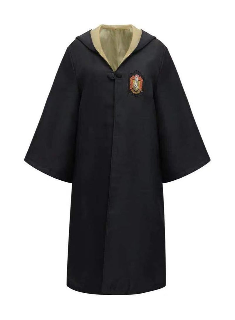 YelaJoy Compatible for 6 Piece Harry Potter COS Performing Set, Harry Potter Hufflepuff Deluxe Robe Childs Costume with Wand Tie Scarf,Costume for Harry Potter Fans Cosplay Gifts Accessory-XL  - Image 4