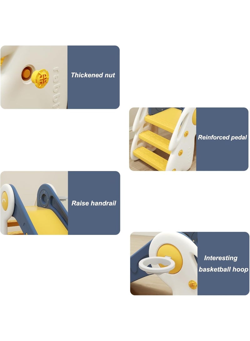 TAPIT Slide for Kids Toddler Slide Climber with Basketball Hoop Baby Playset w/Long Slope for 0-4 yrs Boys and Girls Sturdy Playground for Indoor Outdoor - Image 5