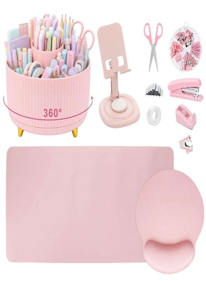 PAMASE 76Pcs Pink Desk Accessories Set, Office School Supplies for Women Girls - Image 1
