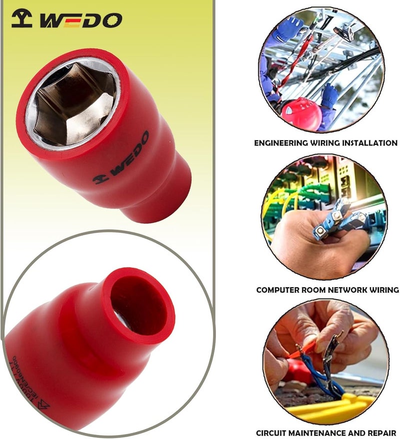 Long term use design WEDO VDE 1000V Insulated 1/2"Socket,Electricians Injection Hex Socket,CR-V Steel,IEC 60900,Size 12mm Pre-stock well-packed goods Surface safe All-round unified build Upgraded general grade quality Local available supply Various fittings Flexible trendy construction Easy lifting build Simple upgraded construction Climate adapted upgraded quality Various size alternatives Classic design alternatives Sand resistant All region coverage Stable local goods source All environment compatible Different assemble options Backup reserve local stock Various color options Priority based order prep Integrated local logistics Smooth joint Dispersed regional warehouses Nationwide courier network - Image 5