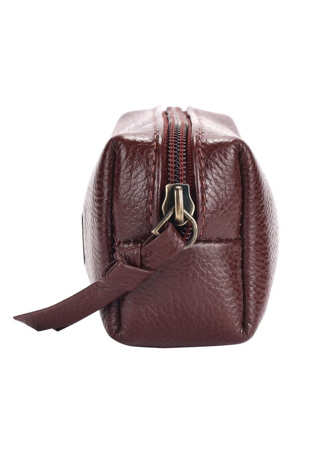 HAMMONDS FLYCATCHER Leather Utility Pouch - Multi-Use Genuine Leather Pencil Case, Cosmetic Pouch, Stationery, Coin Pouch, Makeup Brush Pouch for Women & Men - School & Office Organizer- Redwood Brown - Image 2