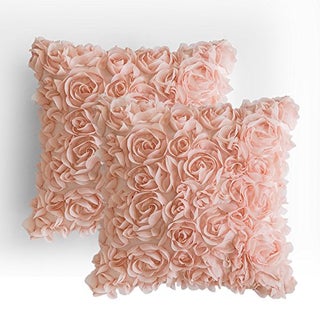 MIULEE Pack of 2 3D Decorative Spring Romantic Stereo Chiffon Rose Flower Pillow Covers Solid Square Pillowcases for Valentines Day Decoration Sofa Bedroom Car 18x18 Inch 45x45cm Peach Pink Wedding - pzsku/ZB0F930D4BABA9605906CZ/45/1750417047/4dc74e0f-9511-42e5-a851-b38843d95e62