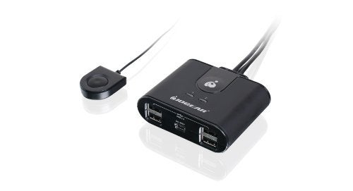 IOGEAR USB 2.0 2x4 Peripheral Switching Hub - 2 PC Share To 4 USB Devices - Up To 480Mbps - Mobile Devices Charging - Mouse/Keyboard - Printer - Scanner - EX HD - LED Indicators w/Remote - GUS402 - Image 3