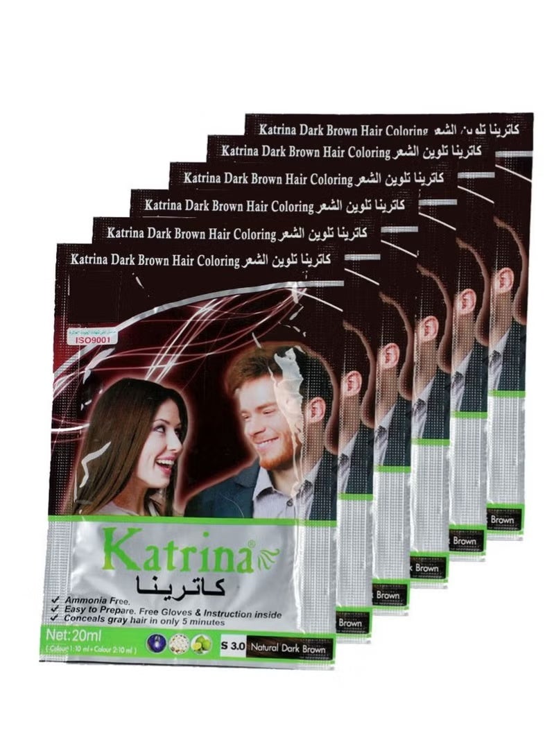 Katrina Hair Color Shampoo Pack OF 6*20ml - Image 1
