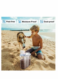 Y&D Plastic Bin Dry Food Flour Storage Animal Cat Dog Pet Bird Feed Container, Tin with Scoop Holds Treats Metal Box Sealed Lid  - Image 3