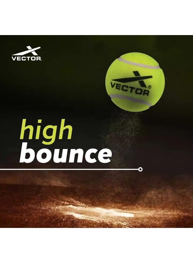 Vector X Cricket Tennis Balls Heavy For Men Kids Indoor & Outdoor Training Pack of 6 Pcs - Yellow - Image 2