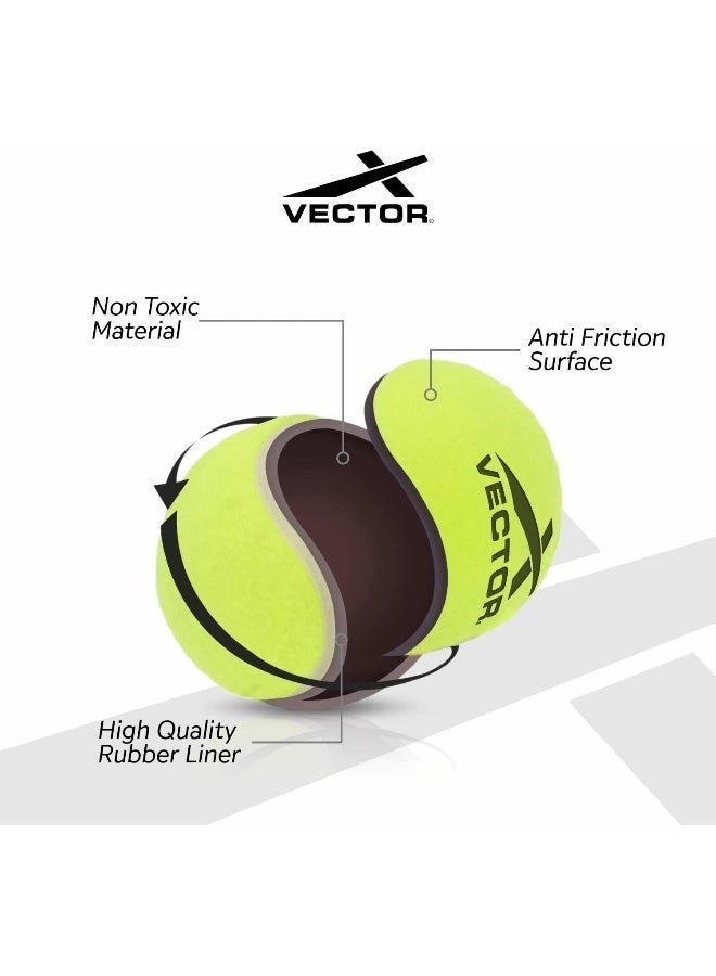 Vector X Cricket Tennis Balls Heavy For Men Kids Indoor & Outdoor Training Pack of 6 Pcs - Yellow - Image 4
