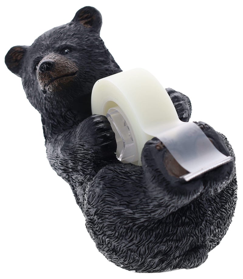DeLeon Collections Whimsical Black Bear Tape Dispenser - Table / Desk / Office / Gift Wrap - Lodge, Cabin Decor - Image 1