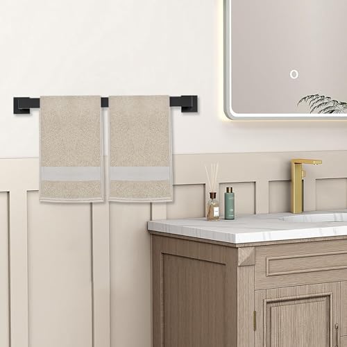 JOPOFI 5 Piece Bathroom Towel Bar Set - 23.6 Inch Bathroom Towel Holder, SUS304 Stainless Steel Towel Racks for Bathroom Wall Mounted, Bathroom Hardware Accessories Set - Matte Black - Image 2