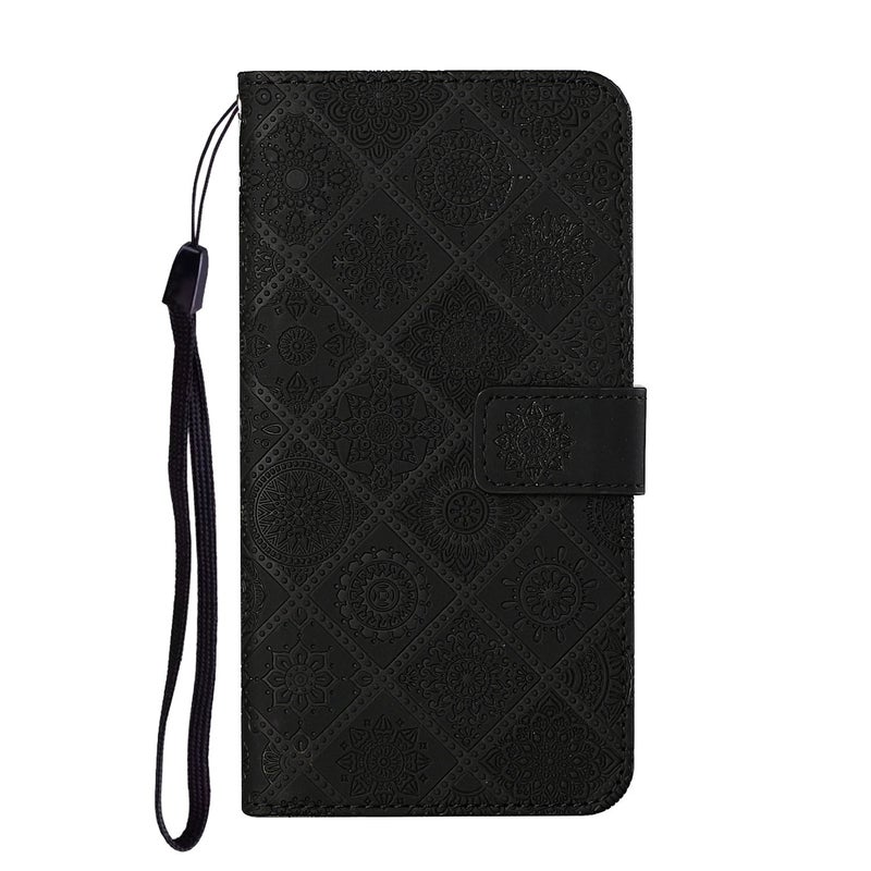 HuHa Case Cover For OPPO A54 Ethnic Style Embossed Pattern Leather Phone Case(Black) - Image 2
