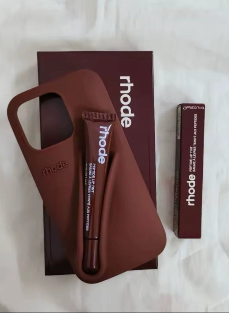 rhode Silicone Lip Holder for Cell Phone for iPhone 16 Pro max, Lip Gloss Adhesive Sleeve for Phone, Lip Holder Stick-on Phone Case, Back Stick On Holder for iPhone Phones（Espresso） - Image 4