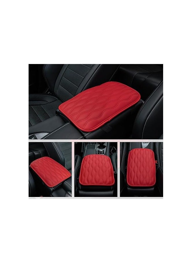 FYLX Car Center Console Armrest Cover Memory Foam Pad Leather Auto Cushion Waterproof Comfort Consoles Interior Protector Car Hand Seat Central Box Lid Pad Universal SUV Truck Car AccessoriesOrange) - Image 5