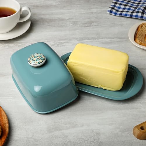 ANANTAM HOMES Stainless Steel Butter Container Dish Storage Box Organizer with Ceramic Knob Design, (500 Gram) (Moss Green) - Image 4