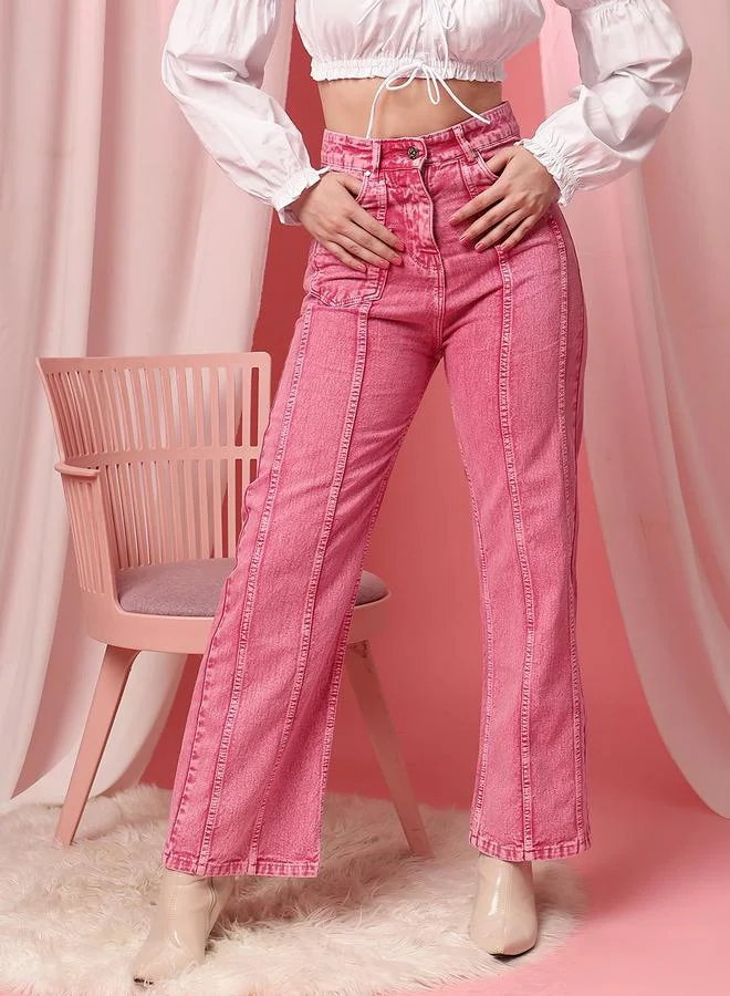 STREET 9 STREET 9 Comfort Straight Fit High Rise Cotton Jeans