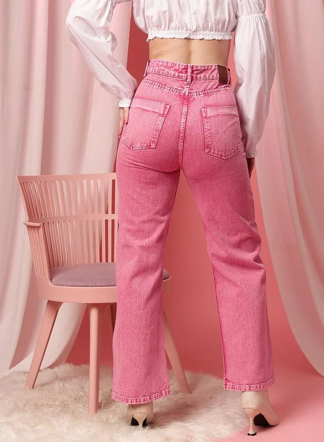 STREET 9 STREET 9 Comfort Straight Fit High Rise Cotton Jeans