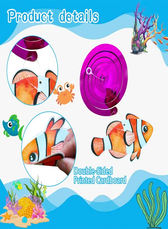 Sondeng 54 Pcs Under The Sea Party Decorations Ceiling Hanging Swirls Ocean Party Decorations Sea Animals Fish Themed Party Supplies Baby Shower Mermaid Birthday Beach Party Favor for Kids Boys Girls - Image 3