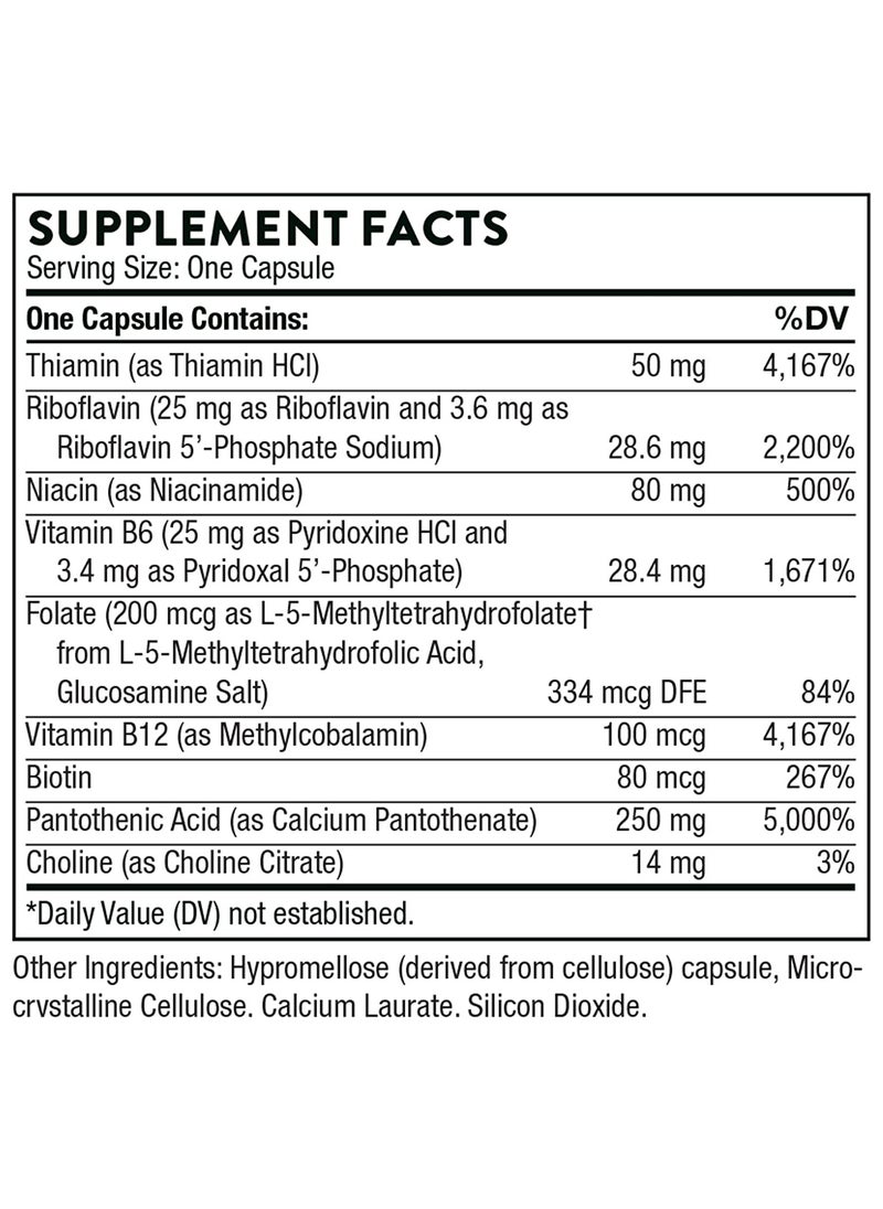 Thorne - Stress B-Complex - Dietary Supplement - 60 Capsules - Image 1