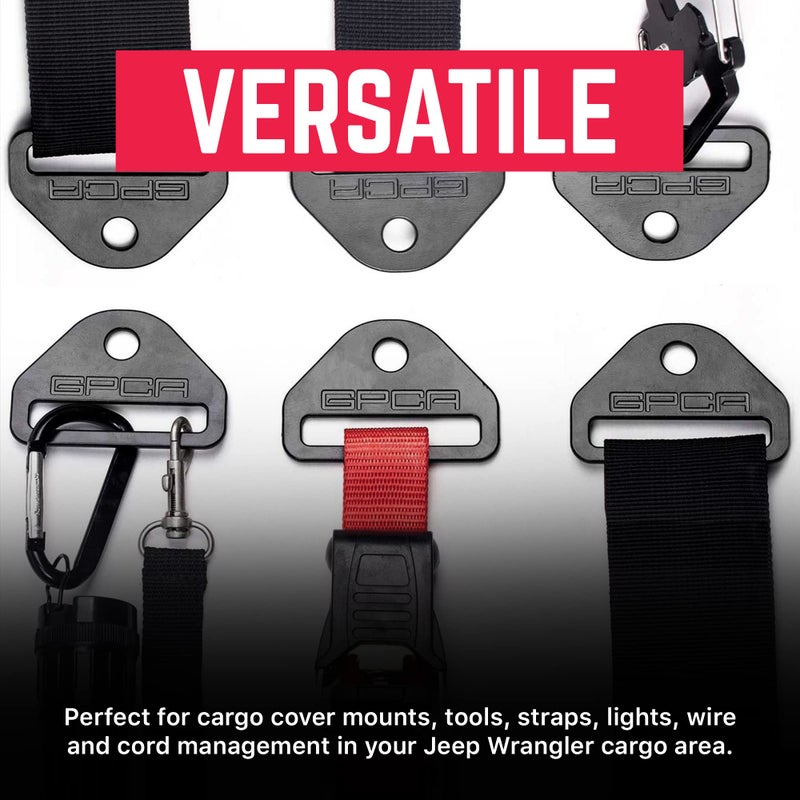 GPCA - Tie Down Metal D-Plates/D-Buckles, Easy-to-Install Truck Tie Downs, Compatible with Cargo Cover Mounts, Heavy-Duty Jeep Wrangler Accessories for 4xe, JL, JT, JK, TJ and More, 3mm, 6 Packs - Image 5