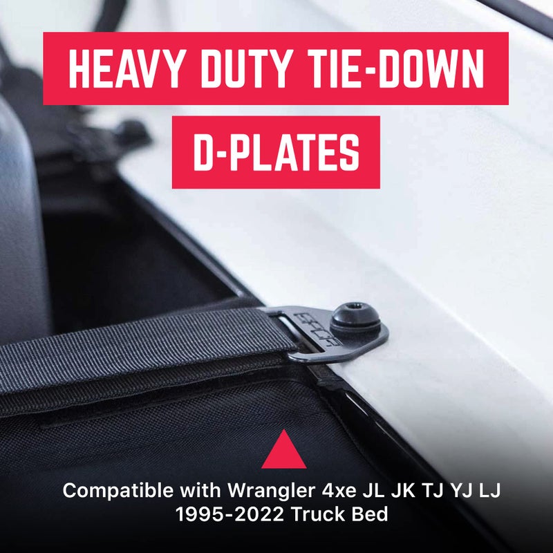 GPCA - Tie Down Metal D-Plates/D-Buckles, Easy-to-Install Truck Tie Downs, Compatible with Cargo Cover Mounts, Heavy-Duty Jeep Wrangler Accessories for 4xe, JL, JT, JK, TJ and More, 3mm, 6 Packs - Image 2