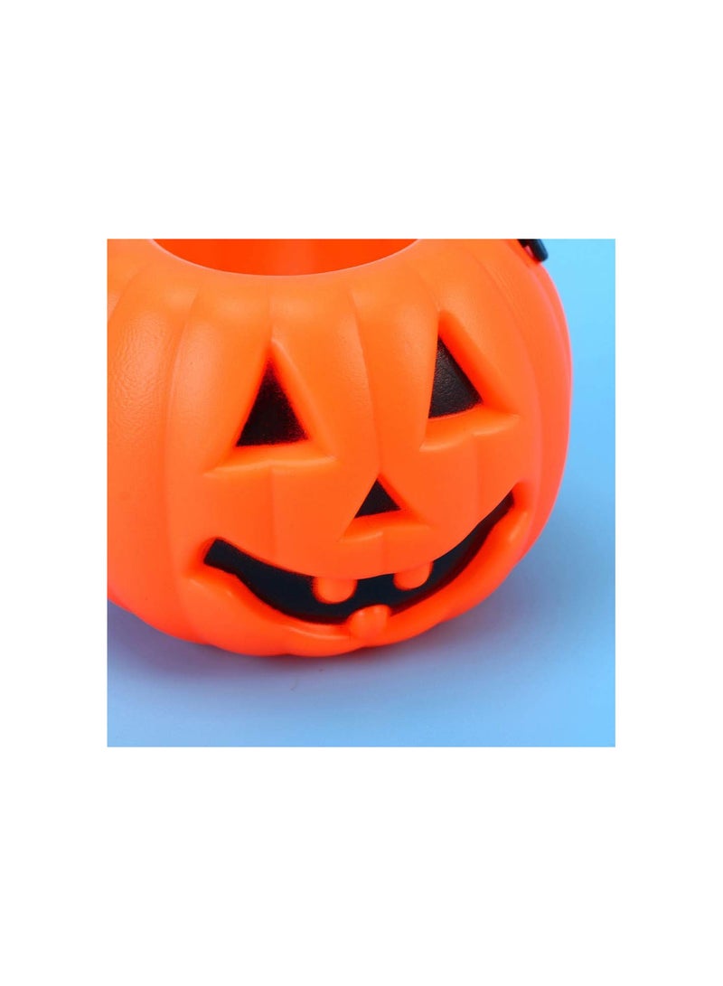 GGOOT Halloween Pumpkin Bucket, Trick or Treat Pumpkin Candy Pail Holder with Handle Mini Jar for Halloween Candy Goody Party Decorations Photo Prop 8pcs - Image 4