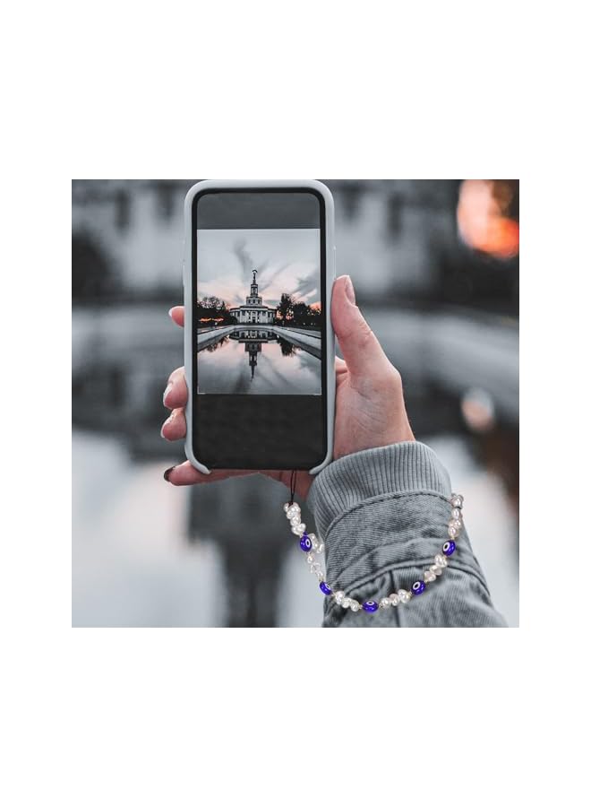 Green Tiger Beaded Phone Charm : 2Pcs Pearl Phone Wrist Strap Cell Phone Lanyard Phone Beaded Wrist Strap for Women Grils - Image 4