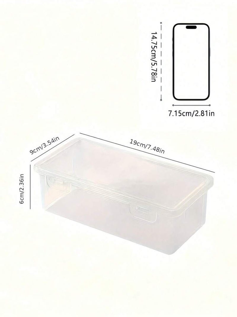 Shein Set of 4 Large Clear Storage Boxes with Flip Hinged Lid for School Office, Crafts, Stationery & Desk Accessories - Back to School - Image 4