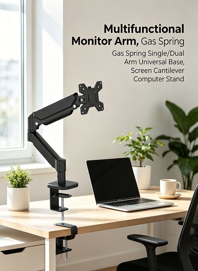 Monitor Stand For 21-32 Inch Screens, Adjustable Gas Spring Computer Monitor Stand, Omnidirectional Movement, Led/Lcd Monitor Stand, Suitable For Curved Gaming Monitors Weighing 2-9 Kg, Black. - Image 5