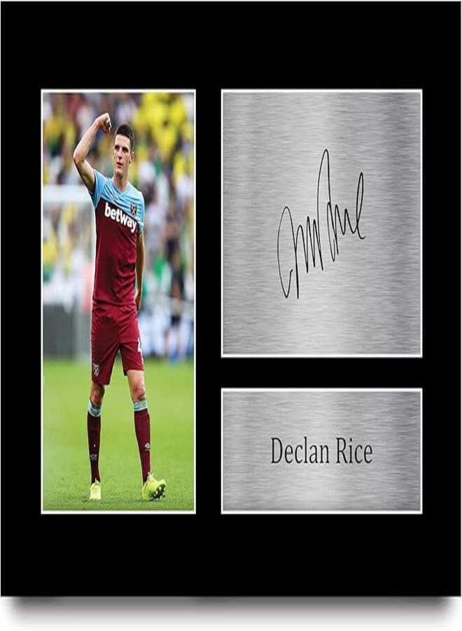 HWC Trading A4 Declan Rice West Ham United Gifts Printed Signed Autograph Picture for Football Fans and Supporters 