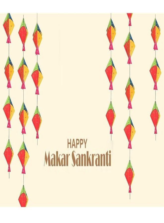 TOYXE Hanging Kites and Kite Frills Banner for makar sankranti Decoration Set of 10 Pcs - Image 5