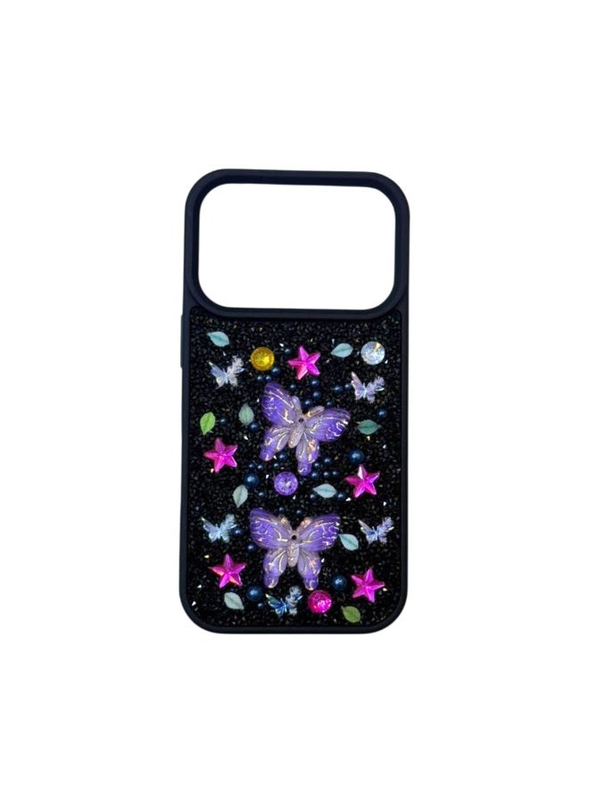MAXORA MaxWell Stone Butterfly Case for IPhone 17 Pro, Black - Image 1