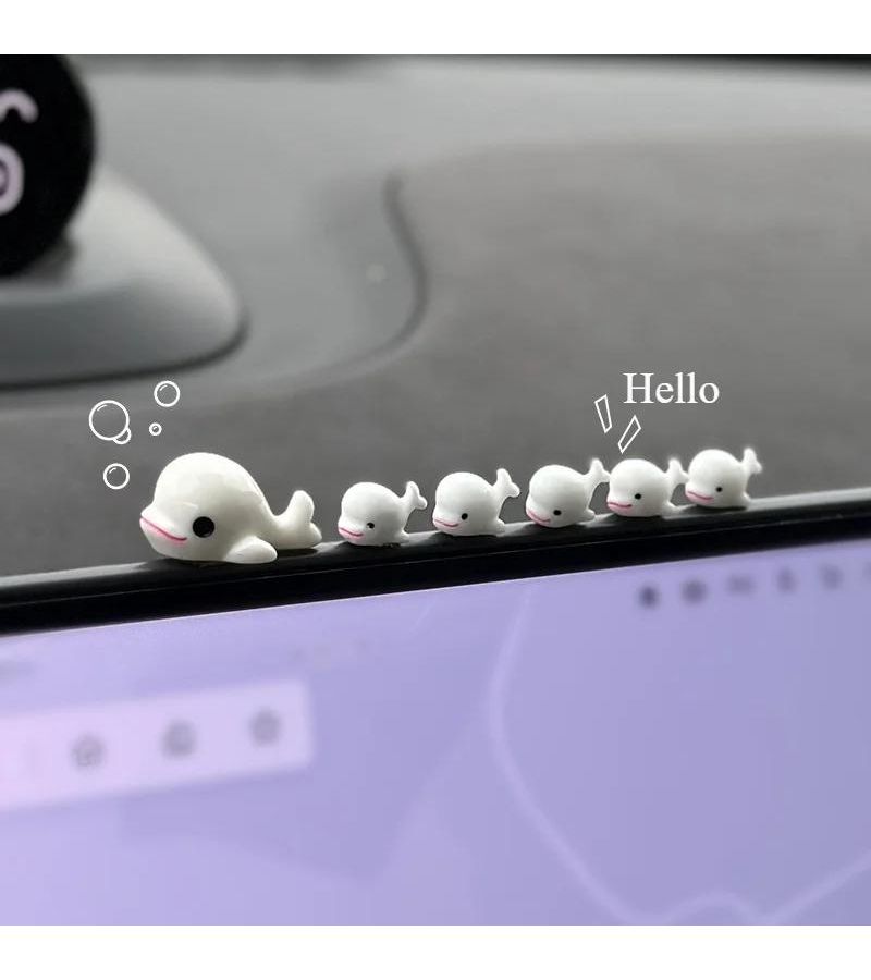 White Dolphin Shape Car Dashboard Decorative Pieces Set of 6 - Image 2