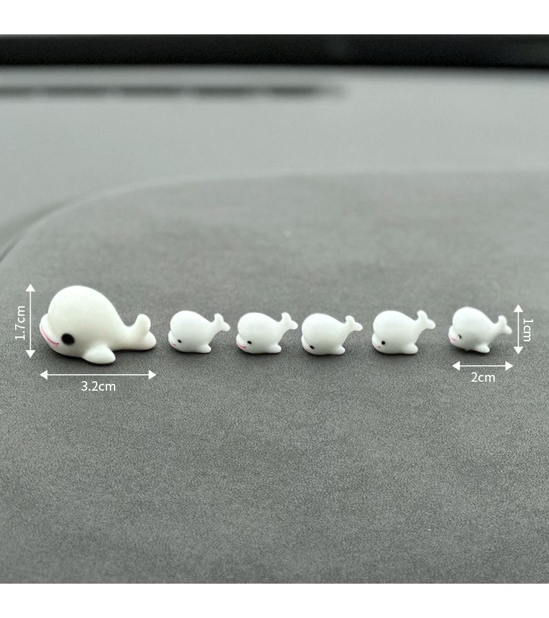 White Dolphin Shape Car Dashboard Decorative Pieces Set of 6 - Image 3