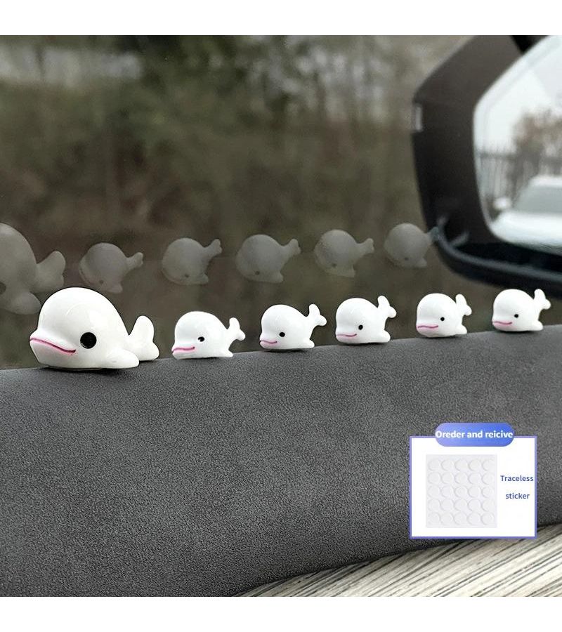 White Dolphin Shape Car Dashboard Decorative Pieces Set of 6 - Image 5