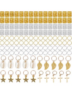 140-Piece Decoration Hair Rings Clip Set Gold/Silver/White