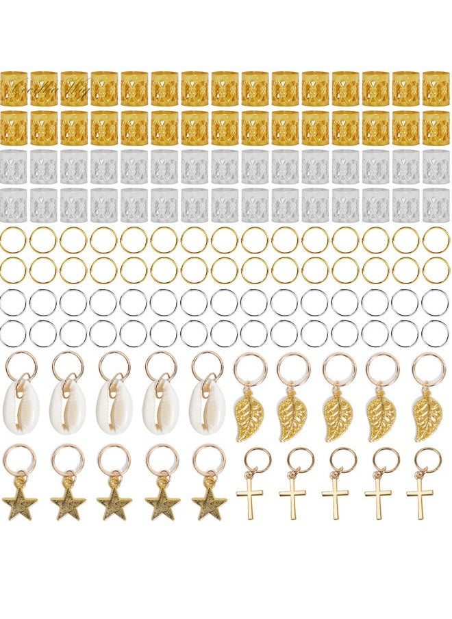 Generic - 140-Piece Decoration Hair Rings Clip Set Gold/Silver/White - Image 1