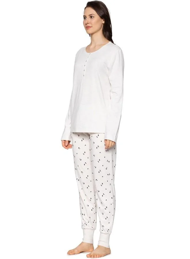 ترايامف Triumph Women's Mix & Match LSL TOP Buttons Relaxed Pajama (H000139_Skin-Light Combination_M)