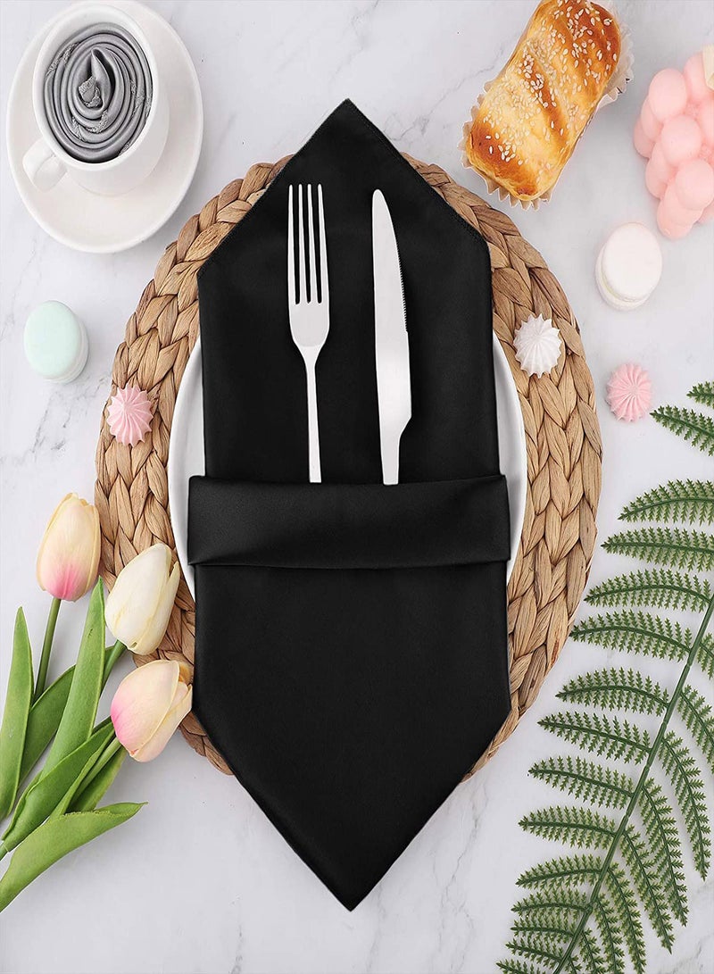 Zikra Satin Napkins Square Table Napkins 10Pcs 17x17" Soft Dinner Napkins Elegant Silk Napkins for Dinner Wedding Parties Soft Smooth Fabric Washable Napkins for Parties Weddings Dinners - Image 2